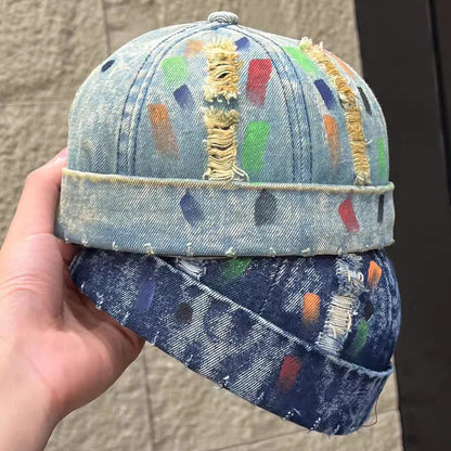 Retro Ripped Denim Hat Unisex Summer