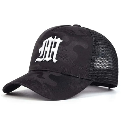 Fashion M Letter Camouflage Embroidery Baseball Net Caps Spring And Summer