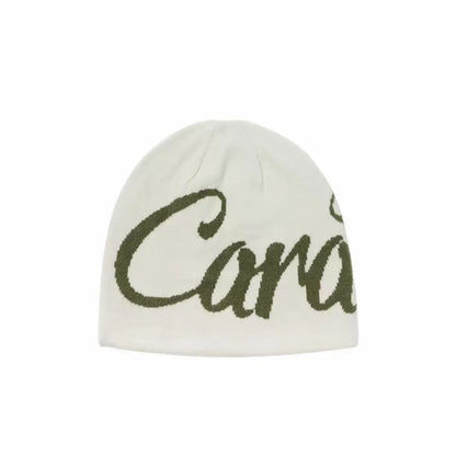 Color Block Letter Wool Knitted Hats Autumn And Winter New Warm