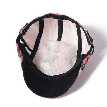 Spring Cotton Print Newsboy Caps Flat Peaked Cap Men And Women