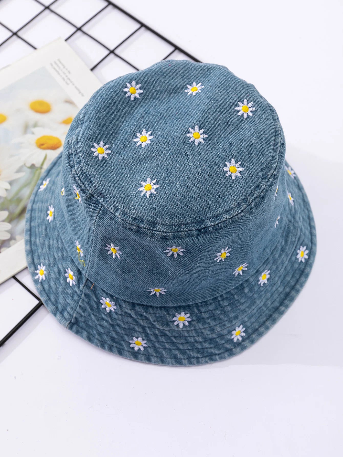 Little Daisy Embroidered Fisherman Hat