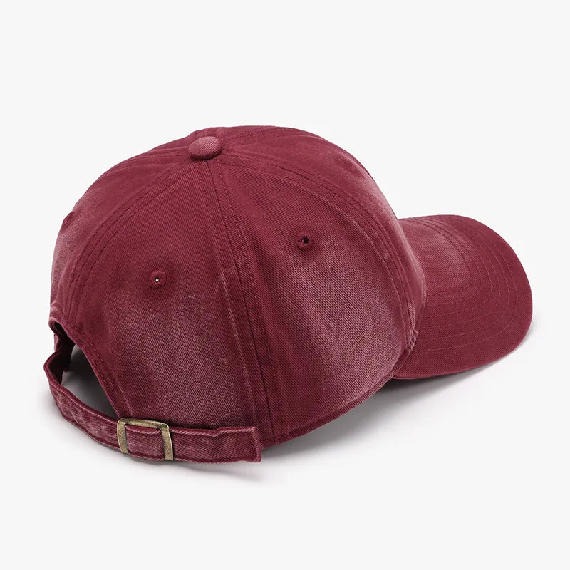 Washed Soft-Top Plain Baseball Cap For Men