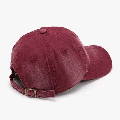 Washed Soft-Top Plain Baseball Cap For Men