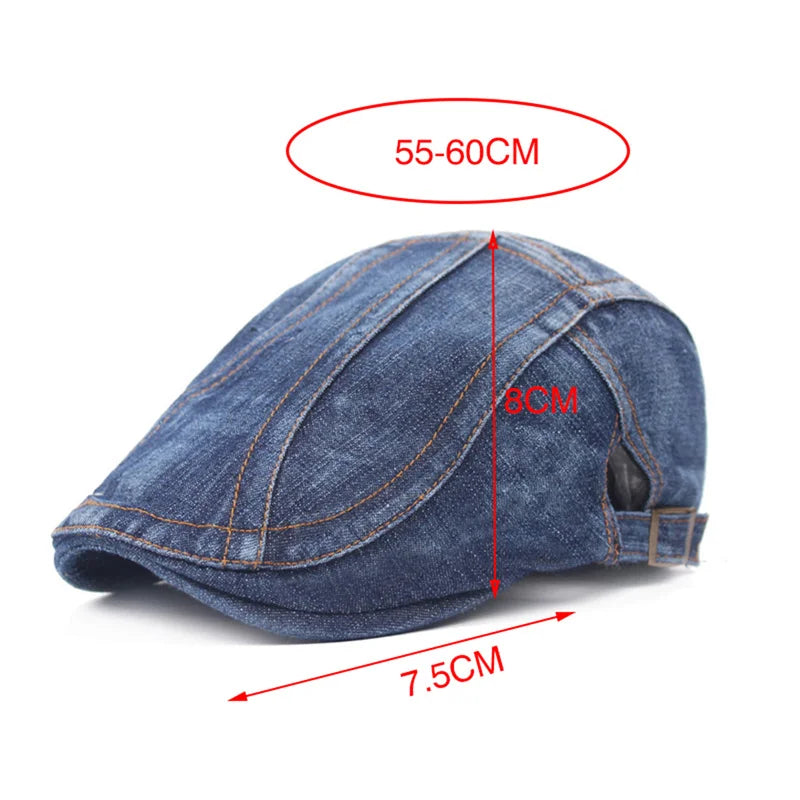 Men Women Casual Unisex Jeans Beret Hat
