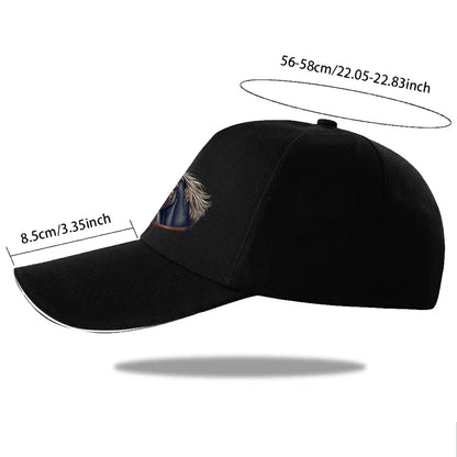 Cool Horse Head Print Baseball Cap Unisex Polyester Adjustable Snapback Hat