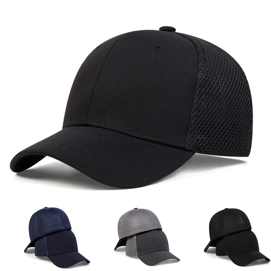 Unisex Solid Color Breathable Baseball Net Caps Spring Summer