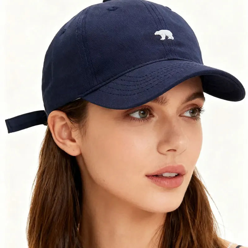 Polar Bear Embroidered Baseball Cap, Sun Protection, Stylish And Versatile For Men And Women