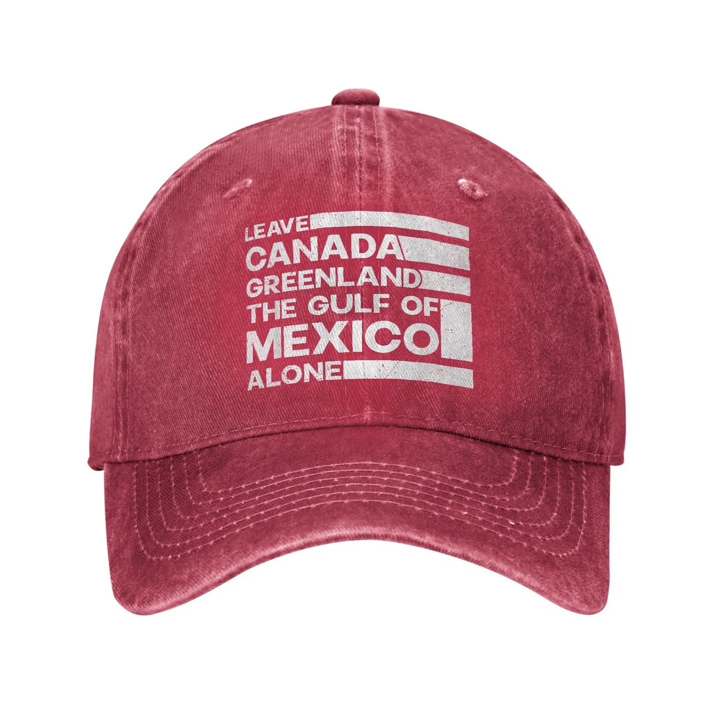 Leave Canada Greenland Gulf Of Mexico Alone Baseball Caps Distressed USA Snapback Cap