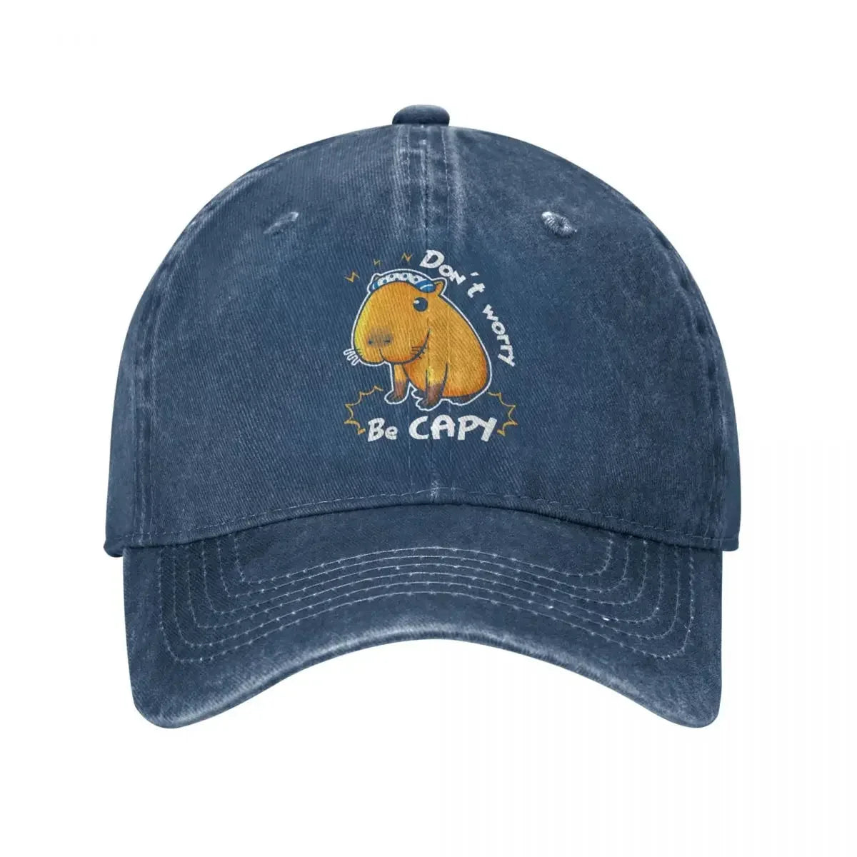 Classic Denim Capybara Don't Worry Be Capy Baseball Cap Men Women Spring Autumn