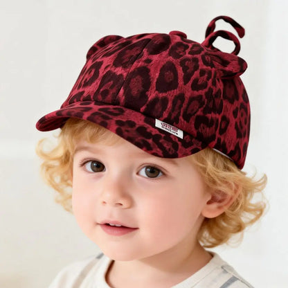 Cute Adjustable Baseball Cap Vintage Leopard Print UV Protection Duck Tongue Hat