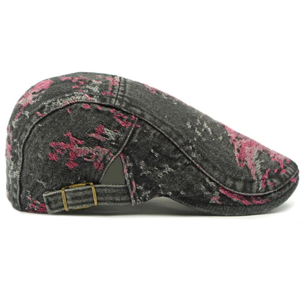Spring Summer Denim Hat Adjustable Ivy Flat Cap Male Female Artist Painter Beret Hat