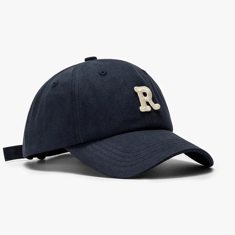 Men's Ladies Embroidered Letter R Baseball Cap