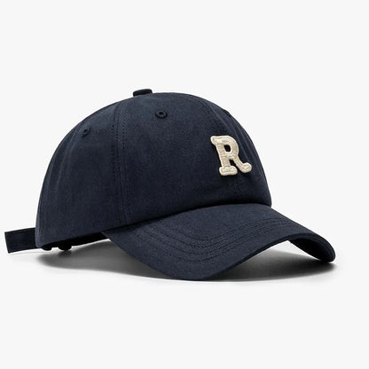 Men's Ladies Embroidered Letter R Baseball Cap