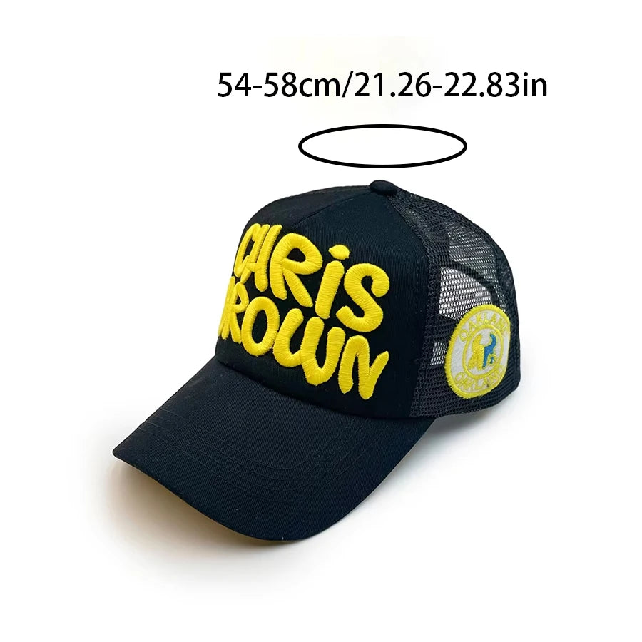 Mesh Breathable Baseball Cap Summer Stitching Letter Embroidery
