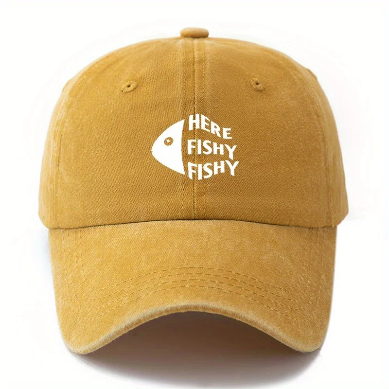 Men's and Women's Printed Fish Head Baseball Caps
