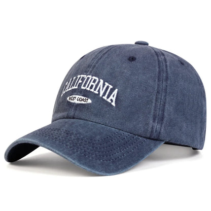 Unisex CALIFORNIA Letter Embroidery Wash Baseball Caps Outdoor Adjustable Casual Hats Sunscreen Hat