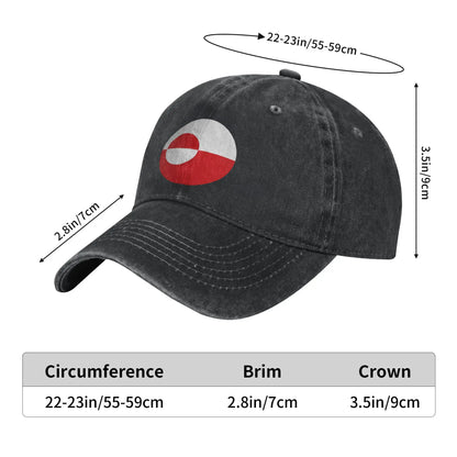 Summer Greenland Baseball Cap Sun Adjustable Print Washed Trucker Hat Men