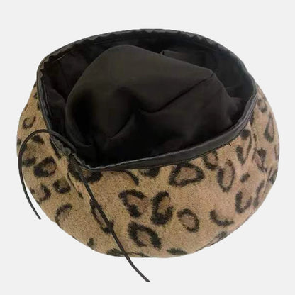 Women's Leopard Print Hat Fashion Beret Vintage Hats