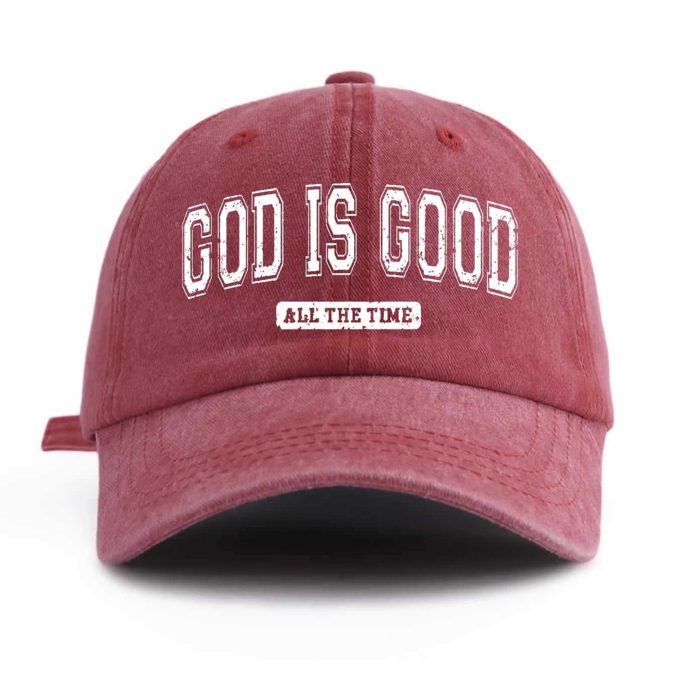 God Is Good Printed Water Washed Baseball Hat Simple