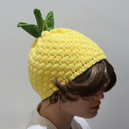 Creative Warm Knitted Fruit Hat Thick Soft Strawberry Pullover Cap