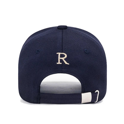 New High Quality R Letter  Gold Thread 3D Embroidery Adjustable Elastic Pineapple Cloth Baseball Cap Sun Hat