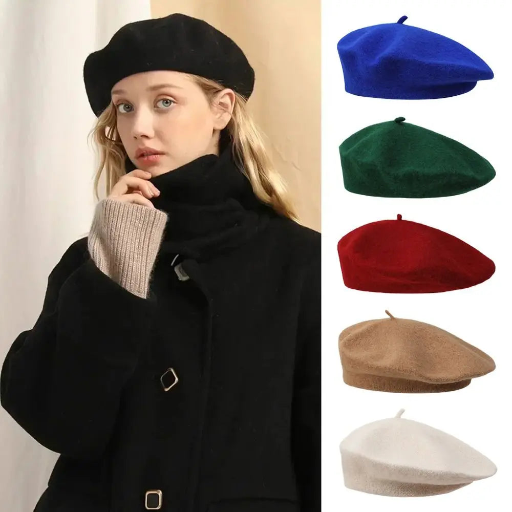 Berets Hat Autumn Winter Warm Wool Berets Hat