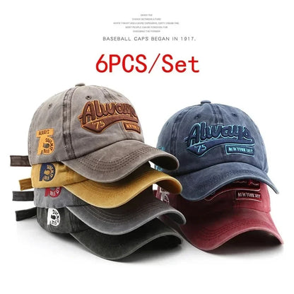 1/6PCS/Set Embroidered Baseball Cap For Women Men Spring Summer