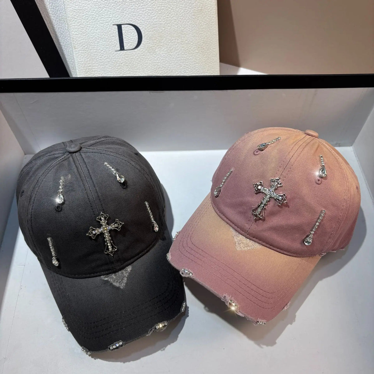 Fashion Rhinestone Cross Baseball Cap