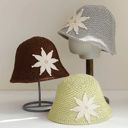 2026 Flower Bucket Hat For Women Summer Hat Weave Sun Hat