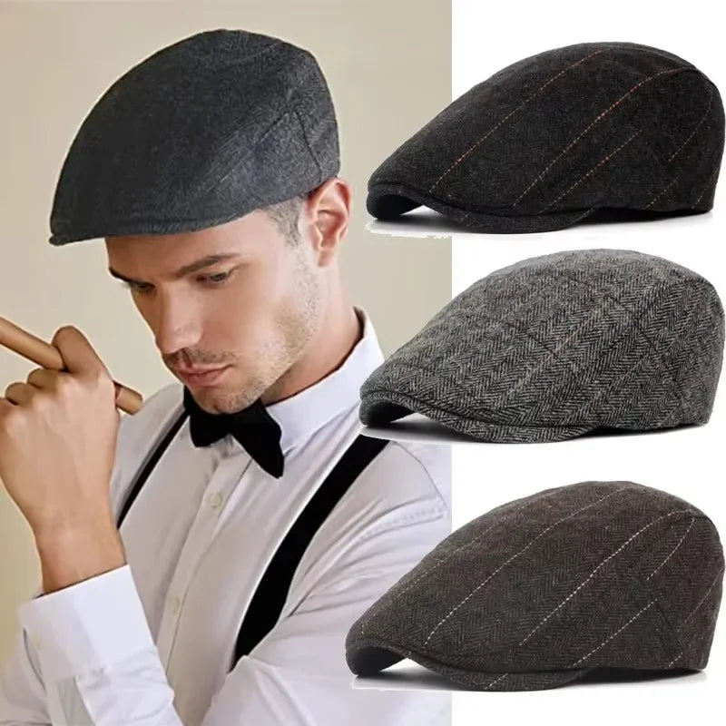 Fashion Men Retro Beret British Hats