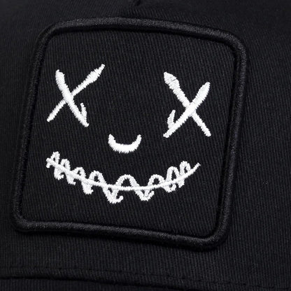 Unisex Baseball Cap Smile Face Patch Pattern Caps Men Women Summer