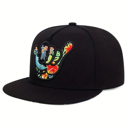 Unisex Fingers Embroidery Hip Hop Hats Spring Autumn Outdoor Adjustable Casual Baseball Caps Trucker Caps Sunscreen Hat