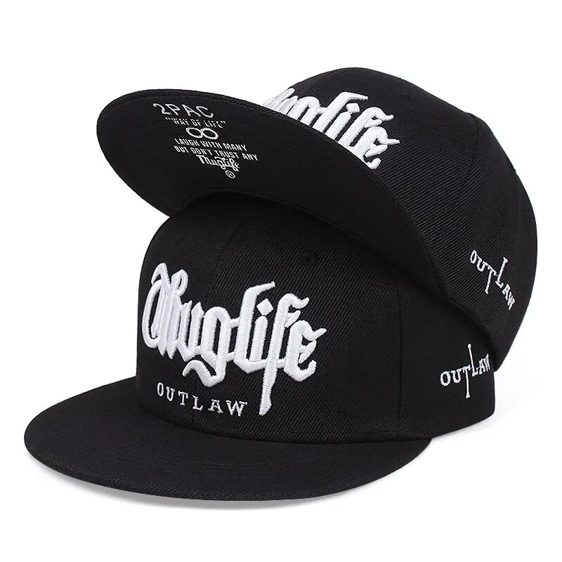 Fashion Fastball Cap Thug Life Embroidery Hip Hop Baseball Cap