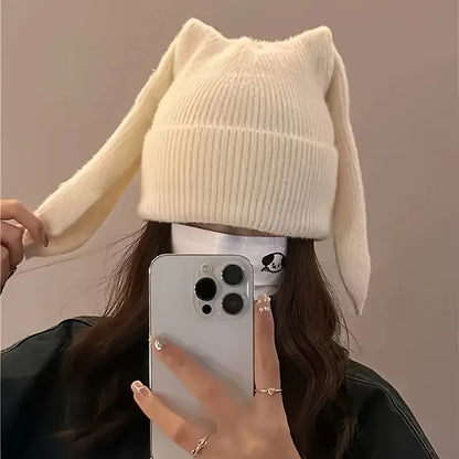 Women's Bunny Ear Beanie – Cozy Knitted Winter Hat