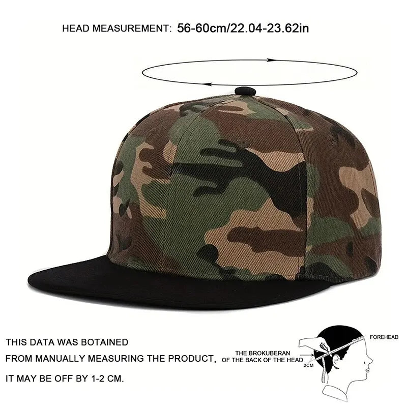 Unisex Light Plate Camouflage Hip-Hop Hats Spring Autumn Outdoor