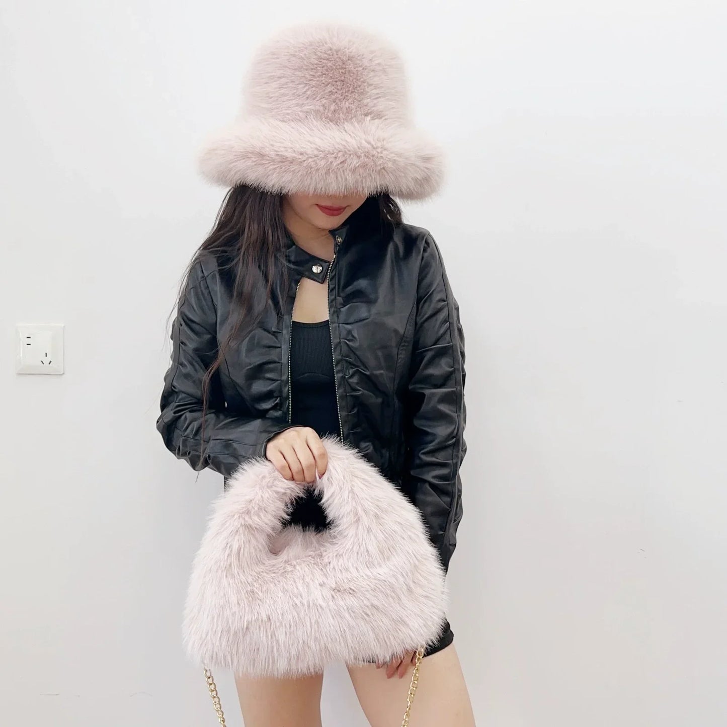 Autumn And Winter Women's Hats Faux Fur Bucket Hat