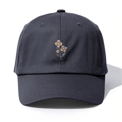 Flower Print  Baseball Cap For Adults Minimalist Retro Style Casual Soft Adjustable Dad Hat Perfect As Gift