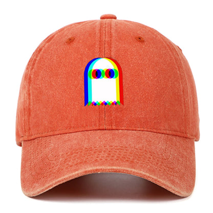 Colorful Ghost Print Baseball Cap Suitable for Daily Dressing Up and Halloween Parties