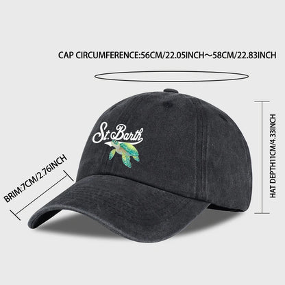 "St. Barth" Sea Turtle Washed Baseball Cap