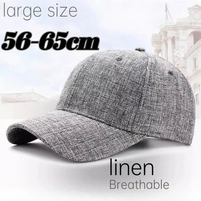 Summer Big Head 65cm Cotton Linen Baseball Caps