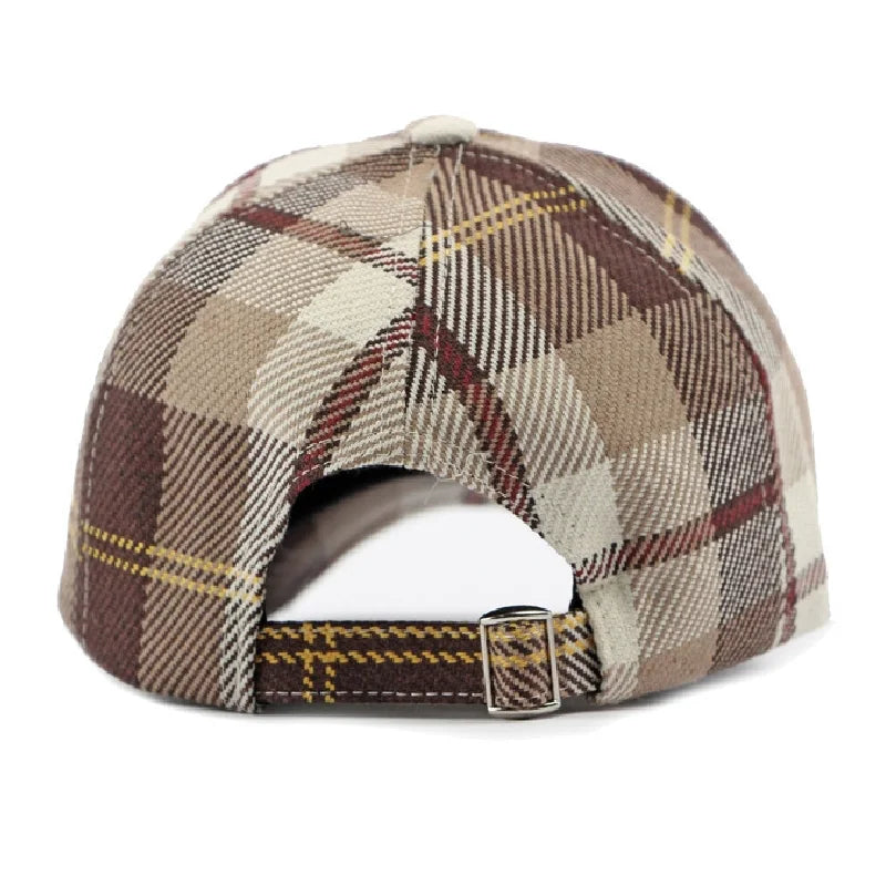 Plaid Pattern Baseball Cap, Sunscreen Snapback Outdoor