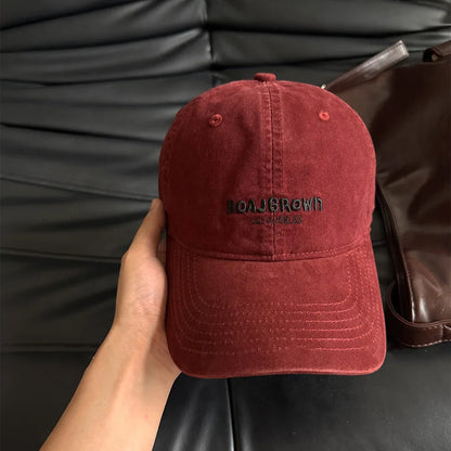Korean Style Washed Baseball Cap With Letters, Fashion Unisex Soft Top Snapback