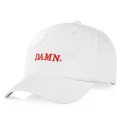 Letter DAMN Embroidery Baseball Cap Stitched Adjustable Washed Cotton Baseball Hip Hop Sunscreen Hat