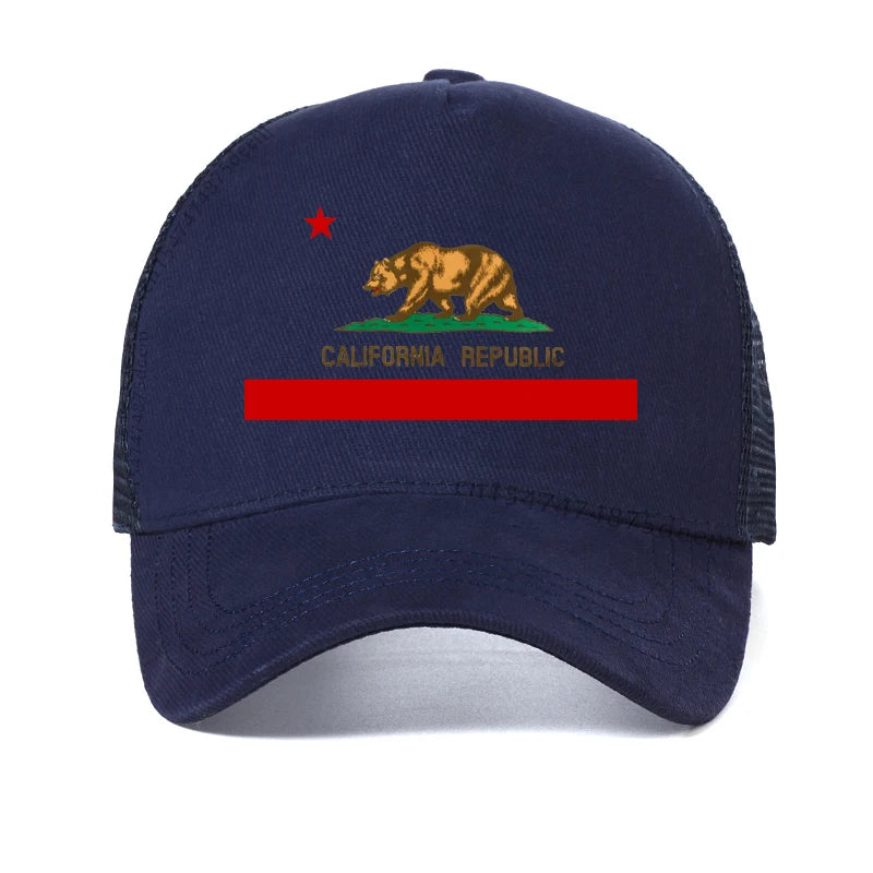 California Bear Trucker Cap Women Men