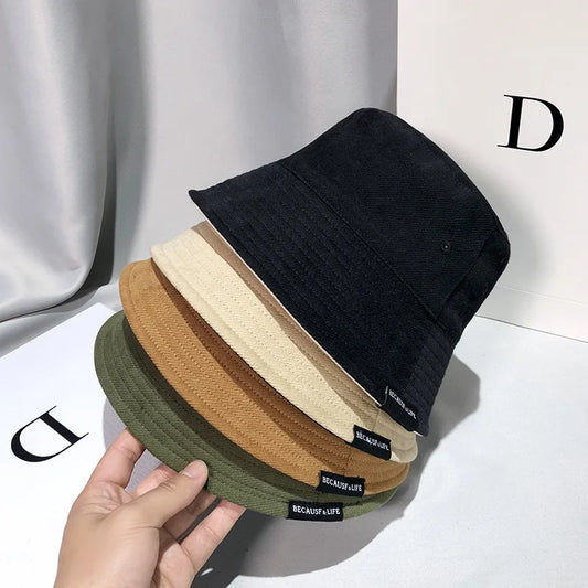 Solid Color Bucket Hat For Men Women Fashion Panama Basin Cap