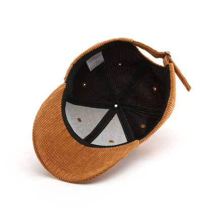 Corduroy Baseball Cap Ladirs Fashion C Letter
