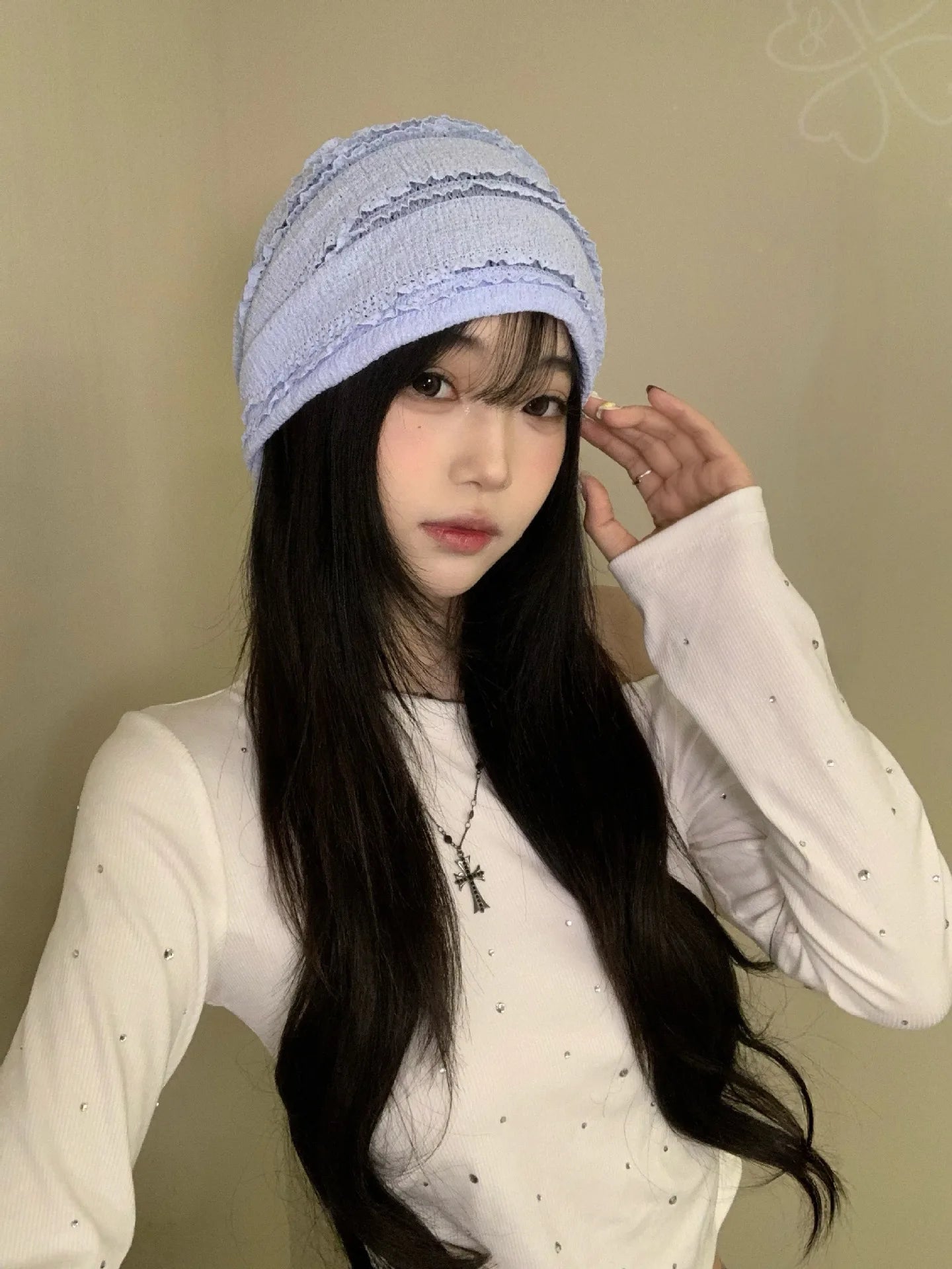 Women's Retro Checked Distressed Beanie Soft, Durable, Breathable