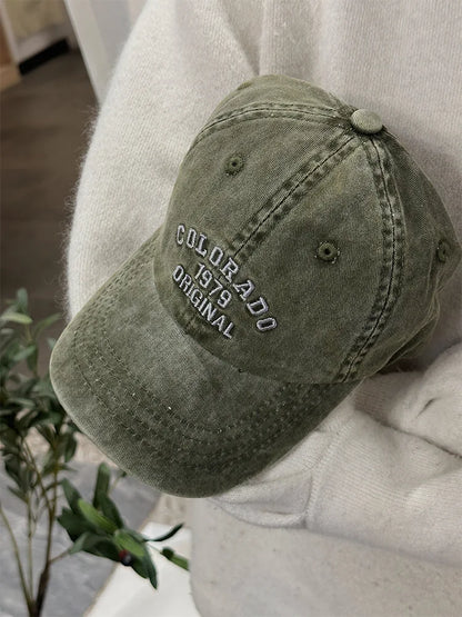 Retro Colorado Letter Embroidery Baseball Caps Spring Summer Cotton For Kids