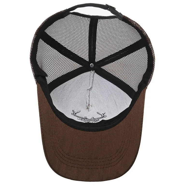 Unisex Animal Antlers Embroidery Baseball Net Caps Spring and Summer