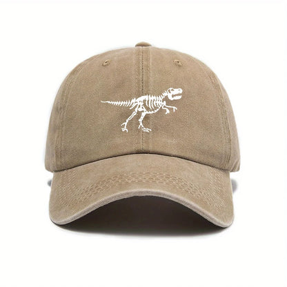 Fashionable and Casual Dinosaur Skeleton Printed Baseball Cap